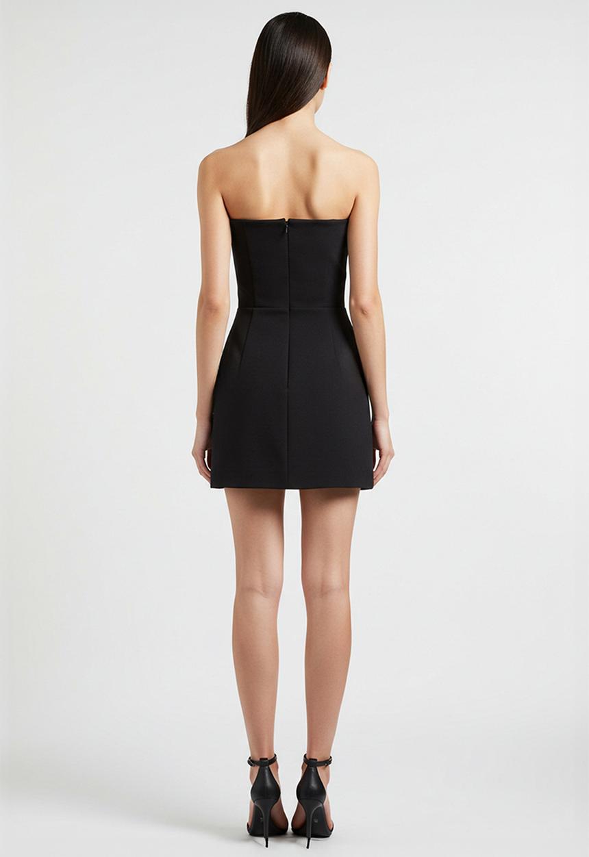 Trendyol - Shiny Strapless Woven Evening Dress  - Black