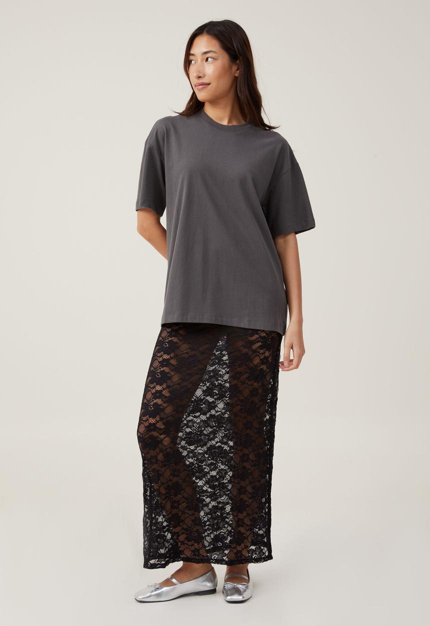 Cotton On - The Boxy Oversized Tee - Graphite