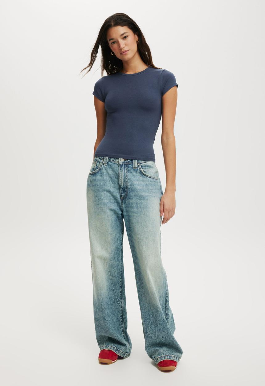 Cotton On - All Day Crew Tee - Collegiate Navy
