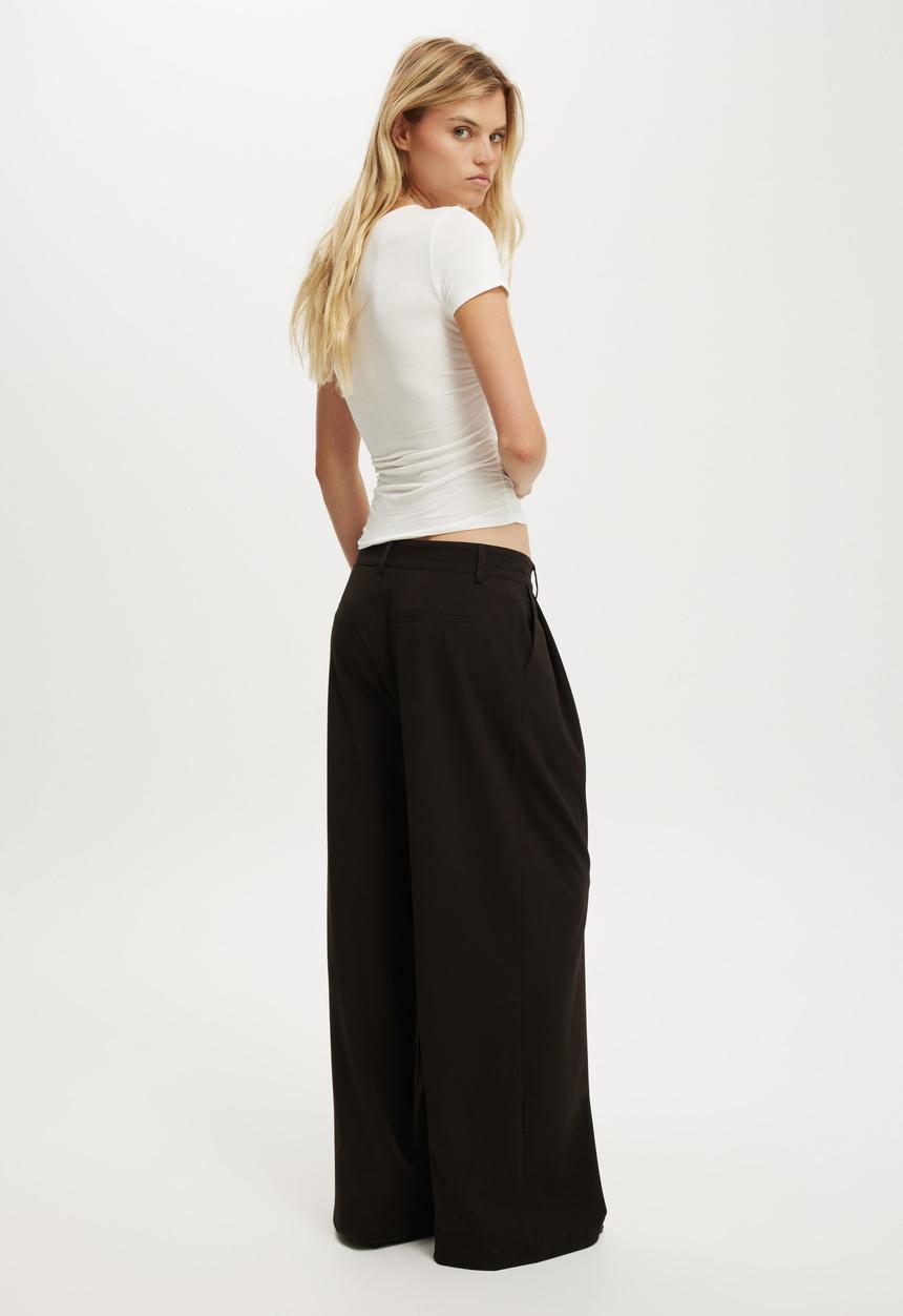 Cotton On - Lola Low Rise Suiting Pant - Light Stone