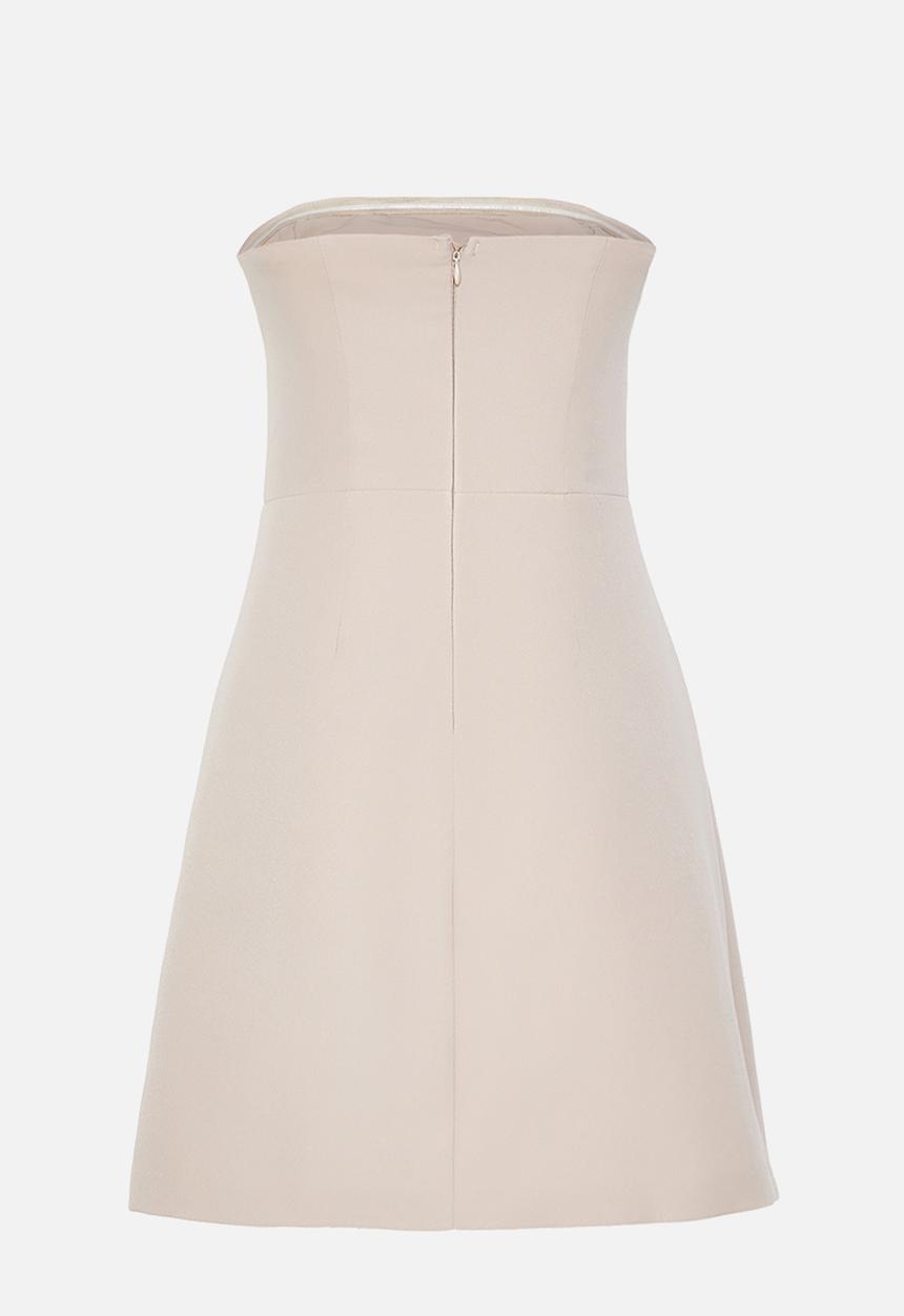 Trendyol - Shiny Stone Strapless Woven Evening Dress Graduation Dress - beige