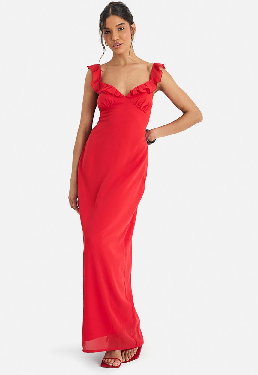 boohoo - Chiffon strappy midaxi dress - red