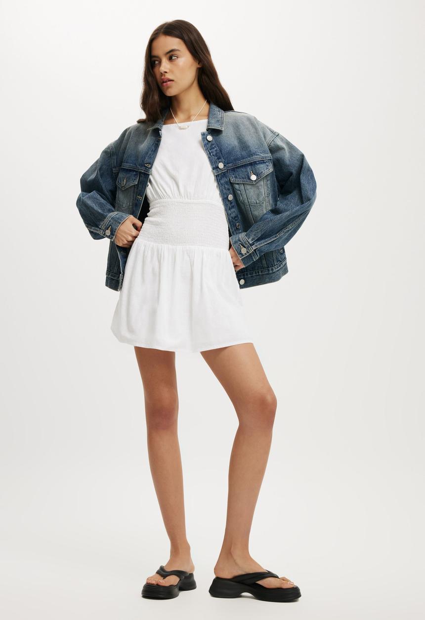 Cotton On - Lola tie shoulder mini dress - white