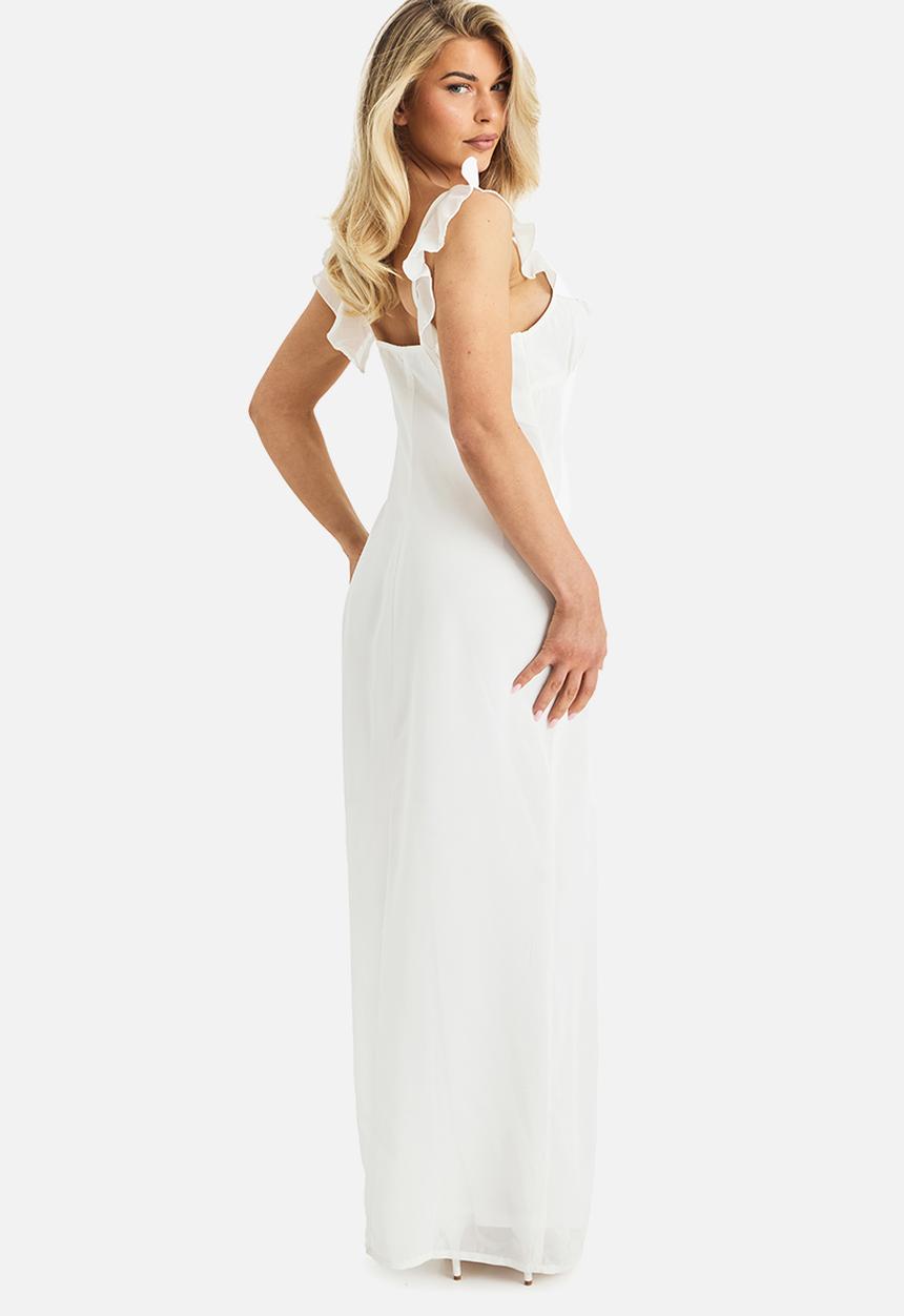boohoo - Floral chiffon strappy midaxi dress - ecru