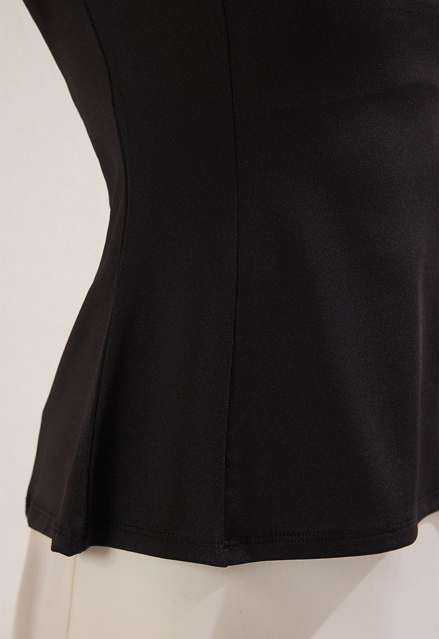 Trendyol - Peplum Body-Smoothing Knitted Top - Black