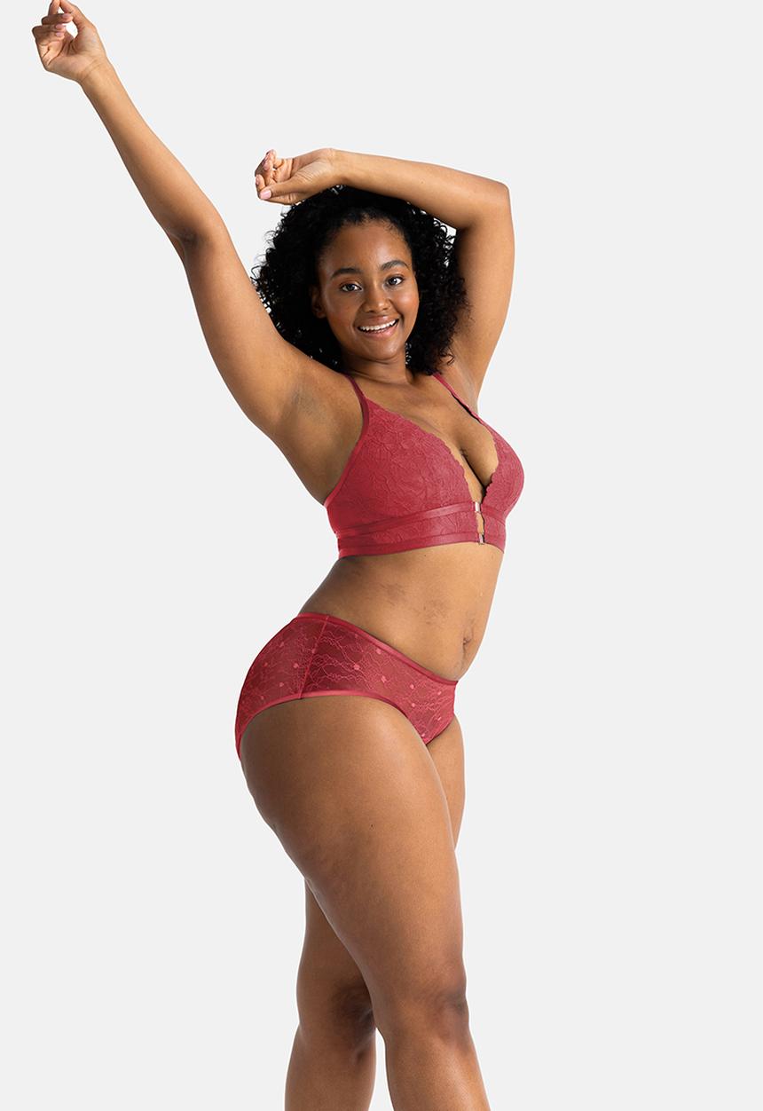 DORINA - Curvy Vada/eco-moon lace - red