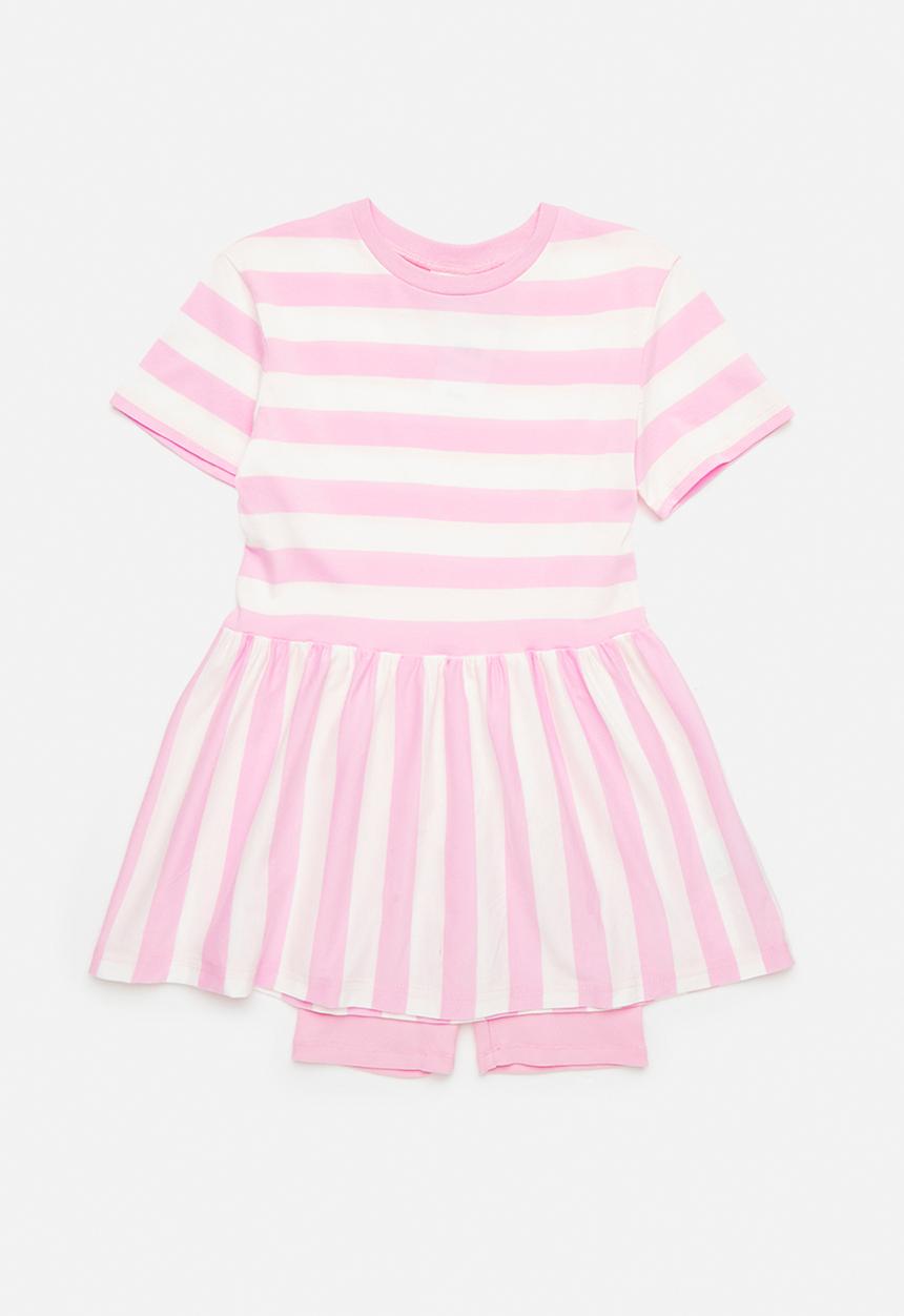 Cotton On - Girls multipack dress and short - fairy pink/stripe
