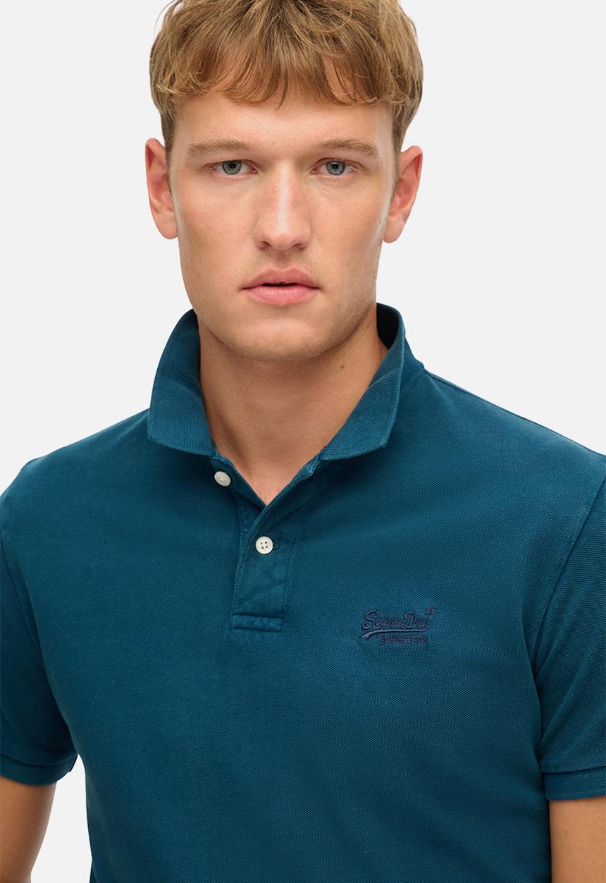 Superdry. - Vint Destroy Polo - Destroy Blue Bottle