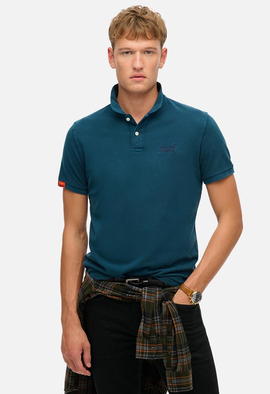 Superdry. - Vint Destroy Polo - Destroy Blue Bottle