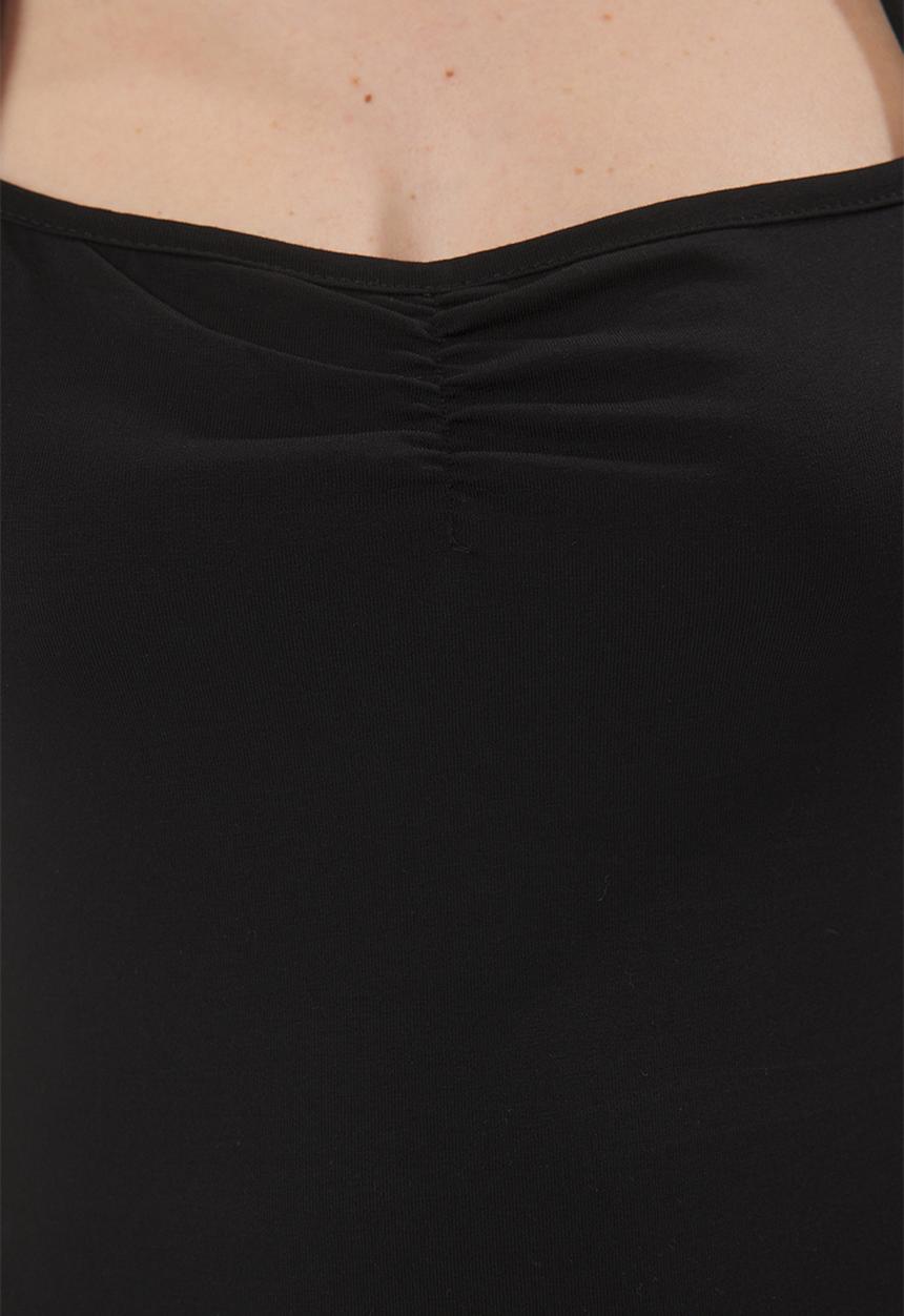 Trendyol - Block Sweetheart Neck Fitted Top - Black