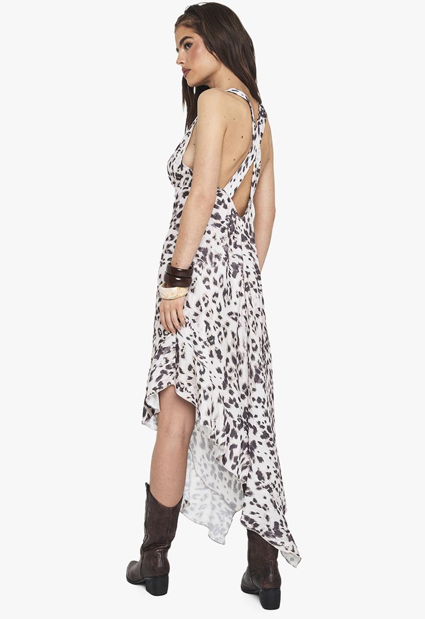 boohoo - Leopard maxi dress - white