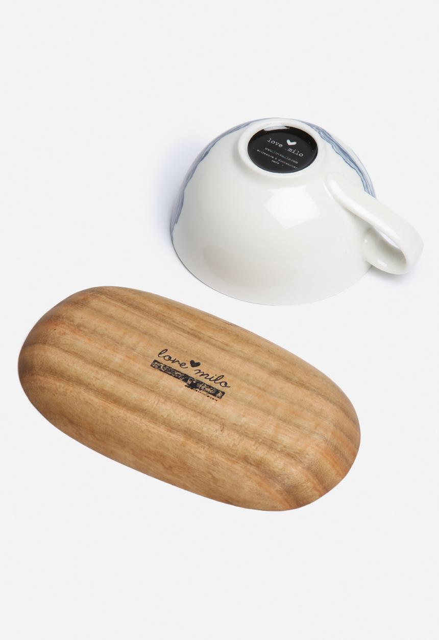 Love Milo - Cappuccino indigo cup & saucer
