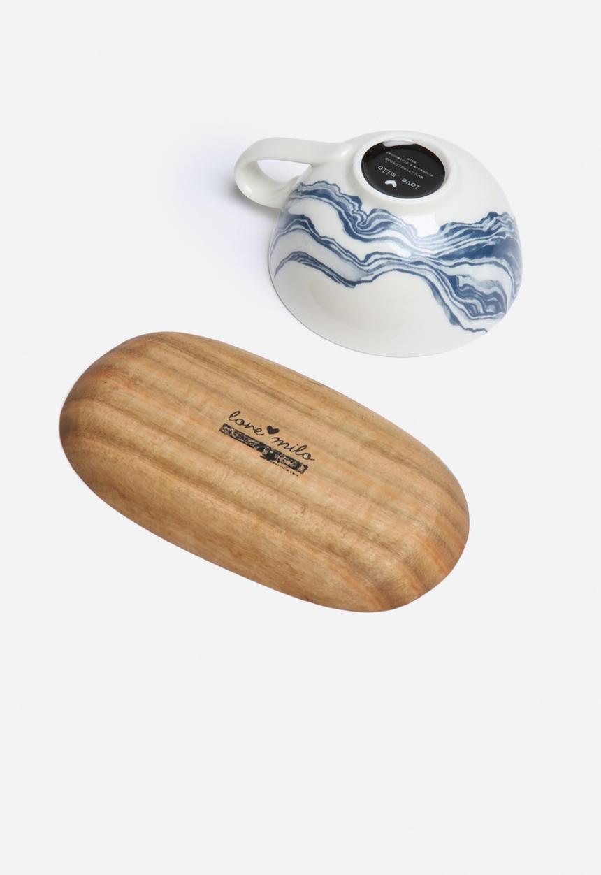 Love Milo - Cappuccino indigo cup & saucer