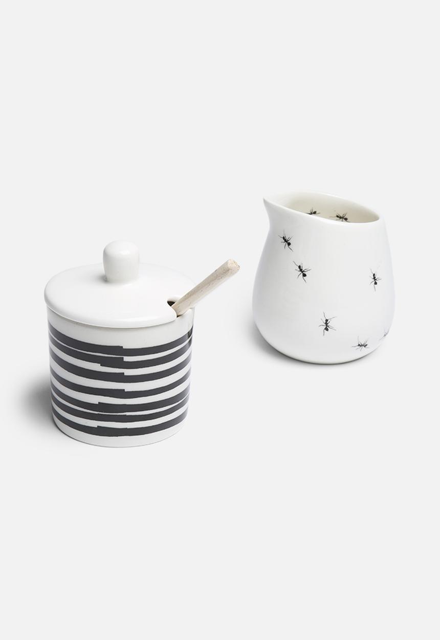 Love Milo - Stripe sugar pot & ant milk jug set