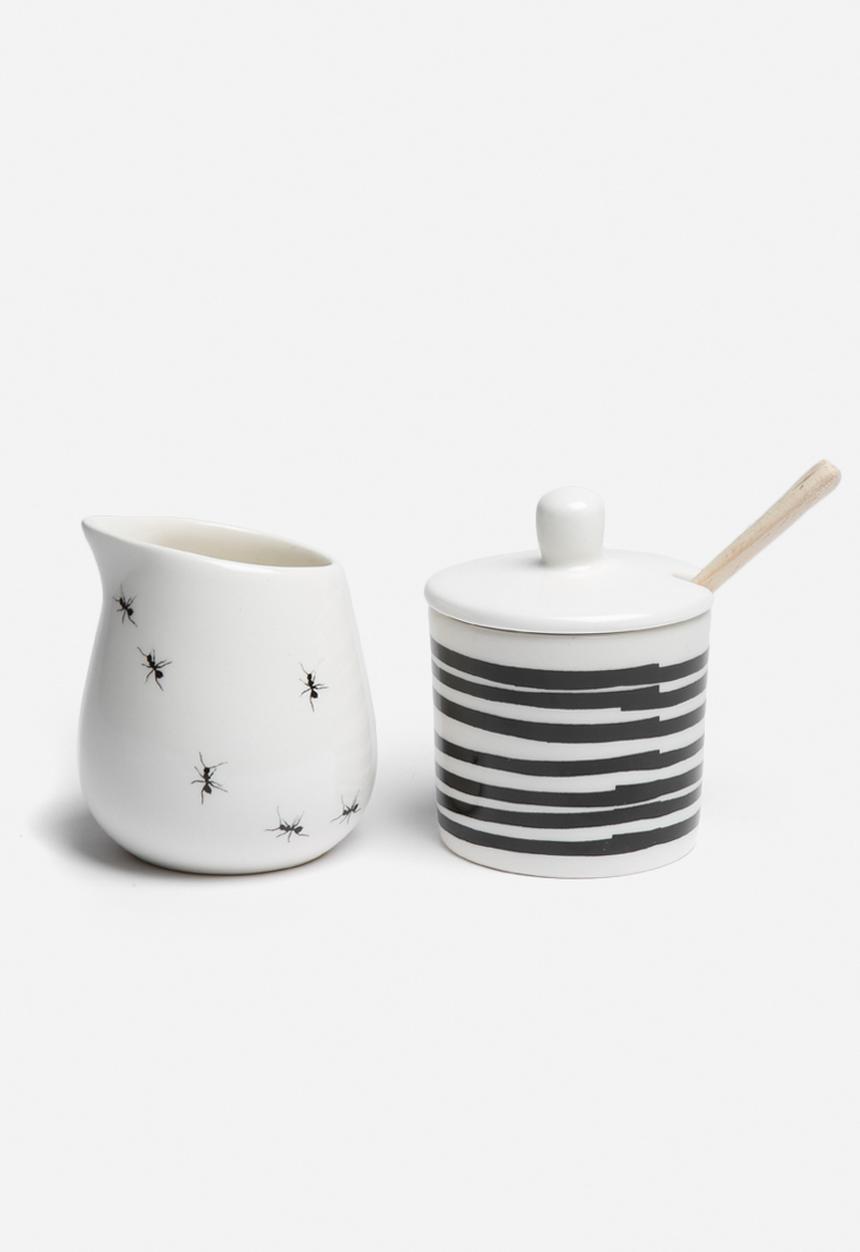 Love Milo - Stripe sugar pot & ant milk jug set