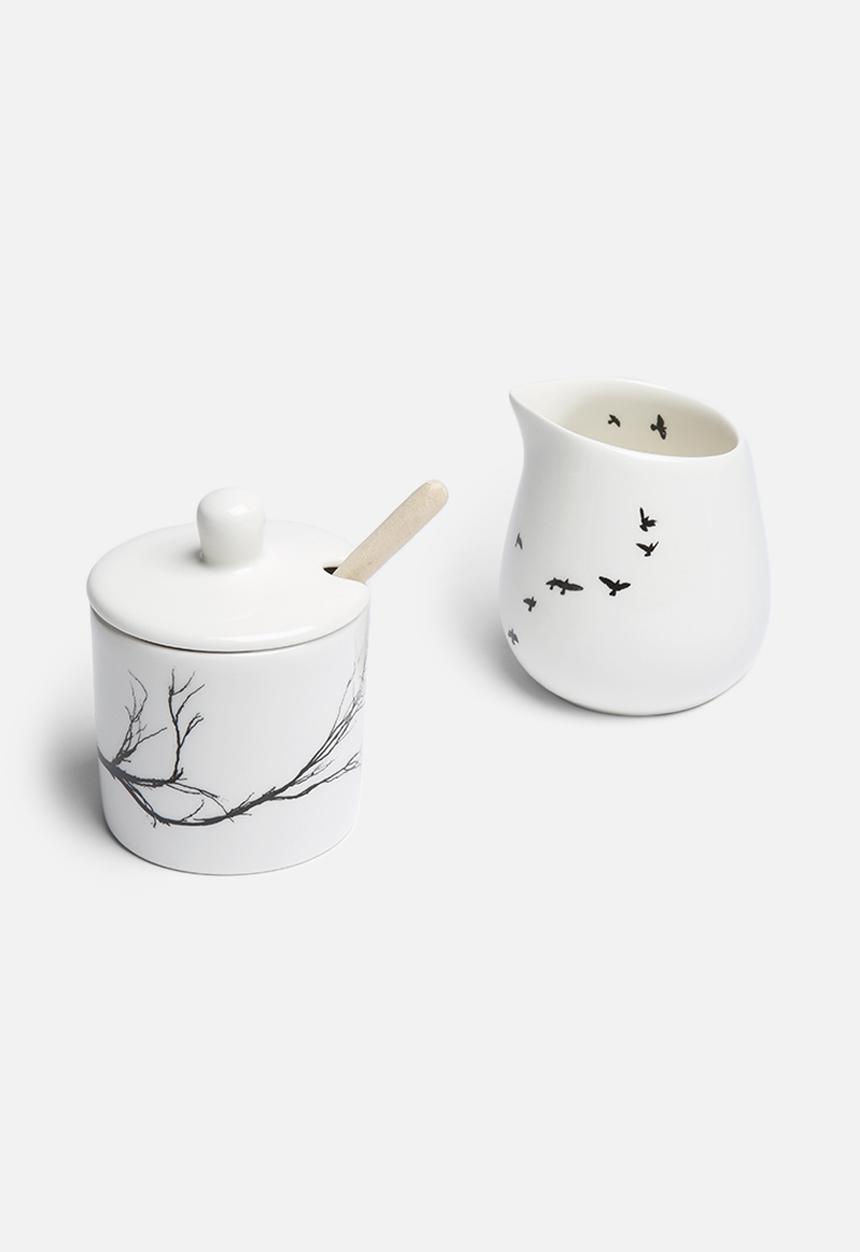 Love Milo - Branch sugar pot & bird milk jug set