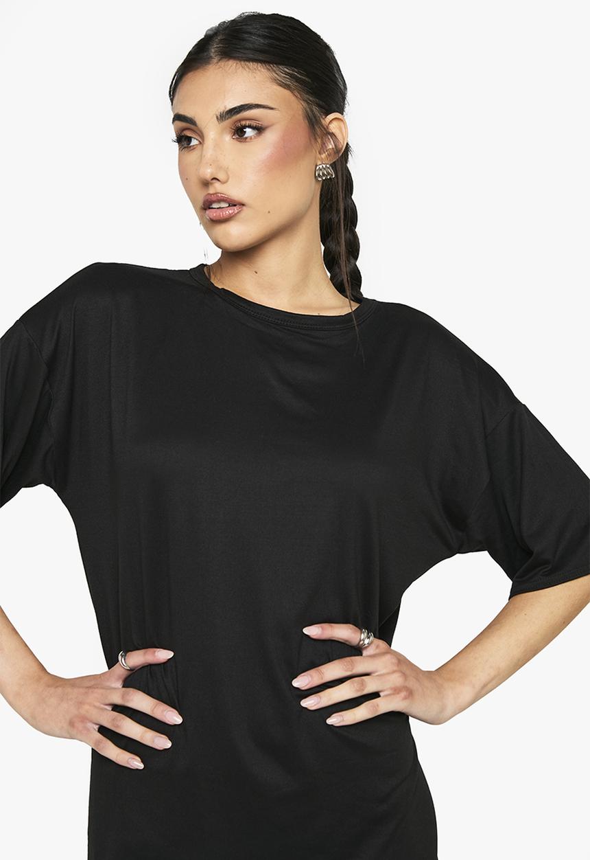 boohoo - T-shirt mini dress - black
