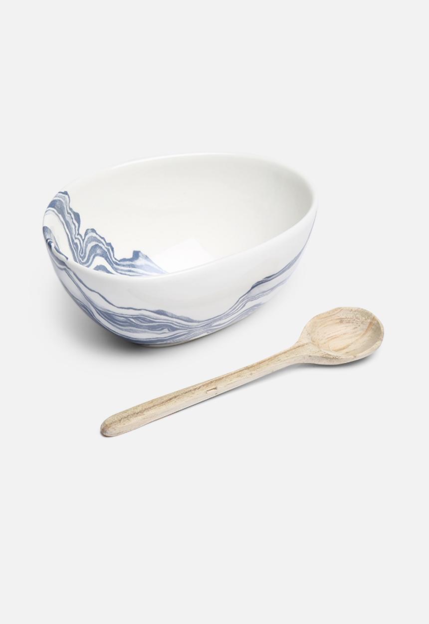 Love Milo - Indigo bowl & wooden spoon