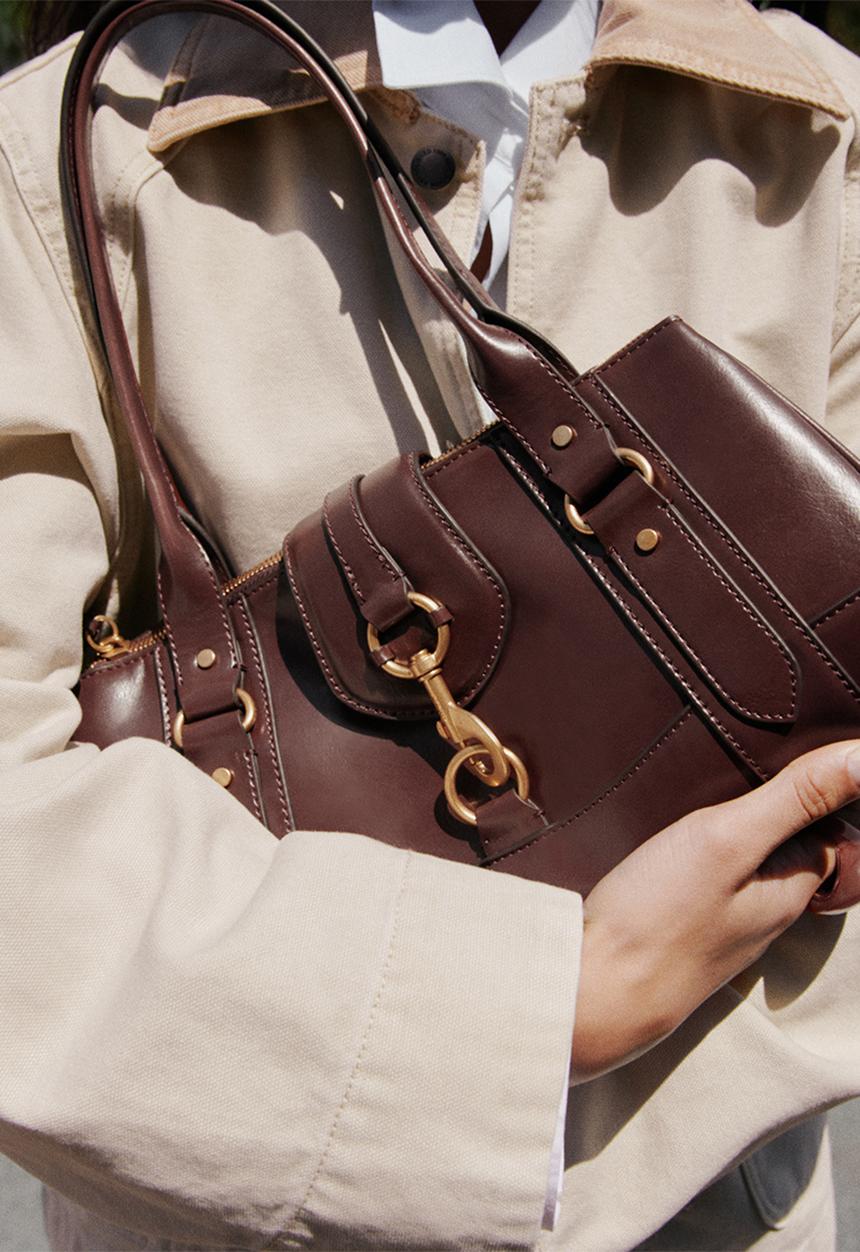 MANGO - Amazona shoulder bag - dark brown