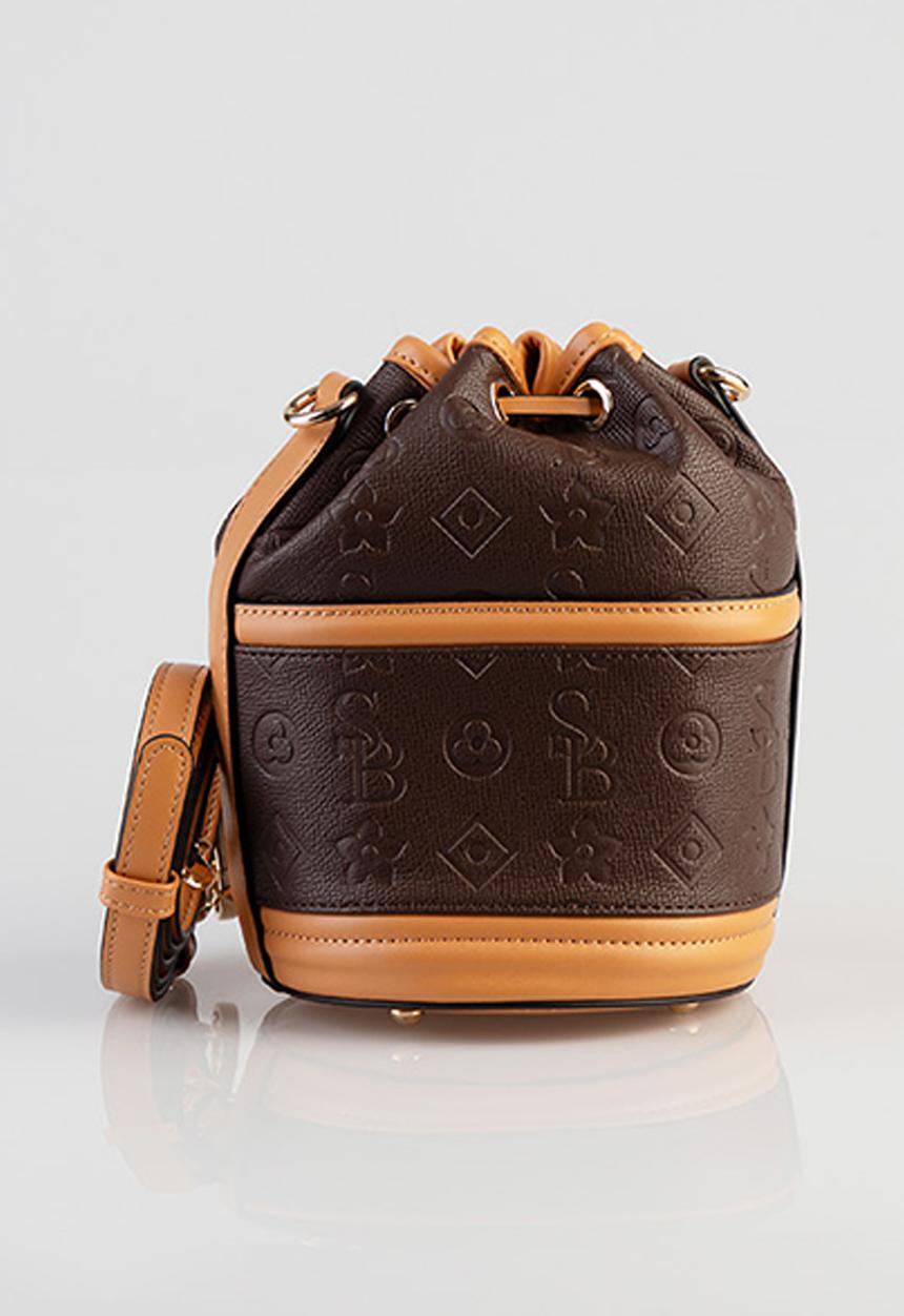 SISSY BOY - Mini embossed bucket bag - brown