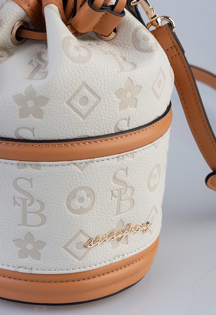 SISSY BOY - Mini embossed bucket bag - cream