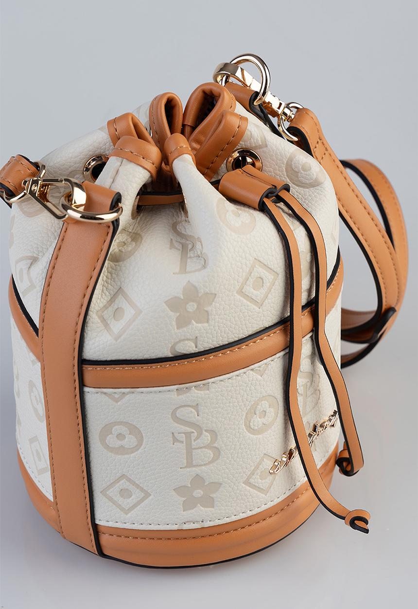 SISSY BOY - Mini embossed bucket bag - cream