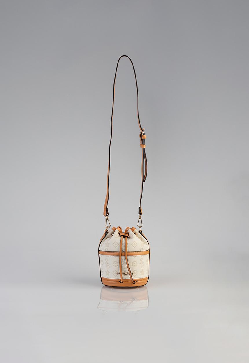 SISSY BOY - Mini embossed bucket bag - cream