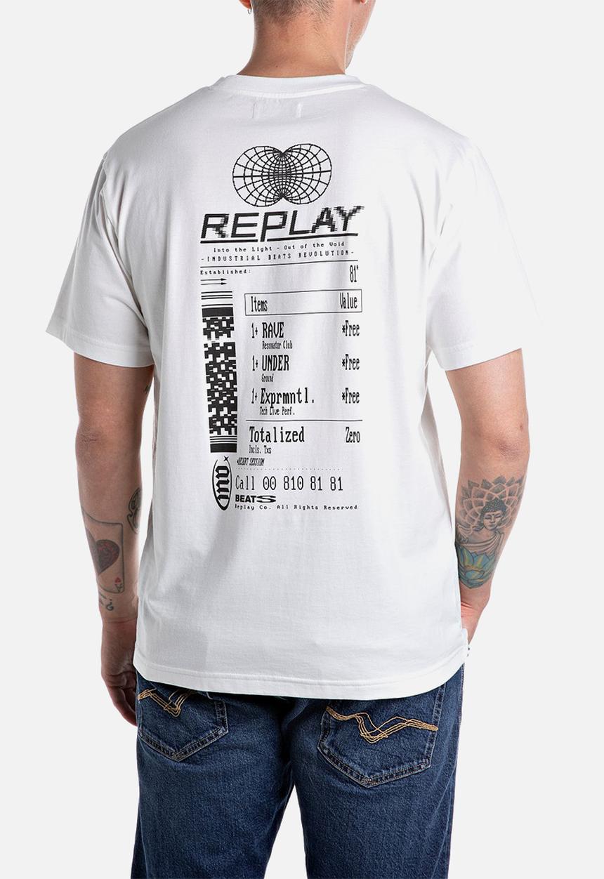 Replay - Back Graphic Tee - Natural White