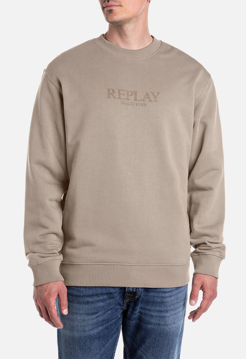 Replay - Cotton Terry Fleece Sweat - Stone