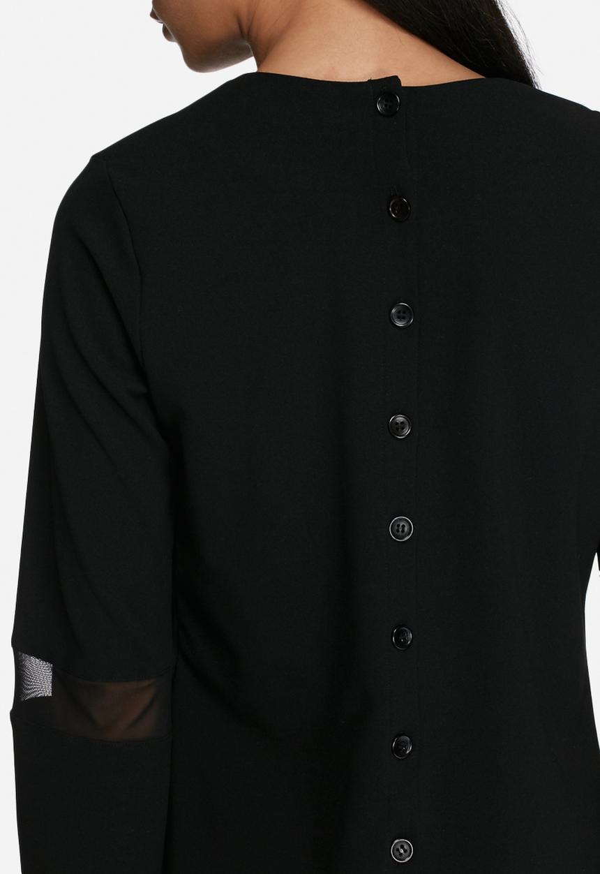 dailyfriday - Fluted sleeve sheer inset top