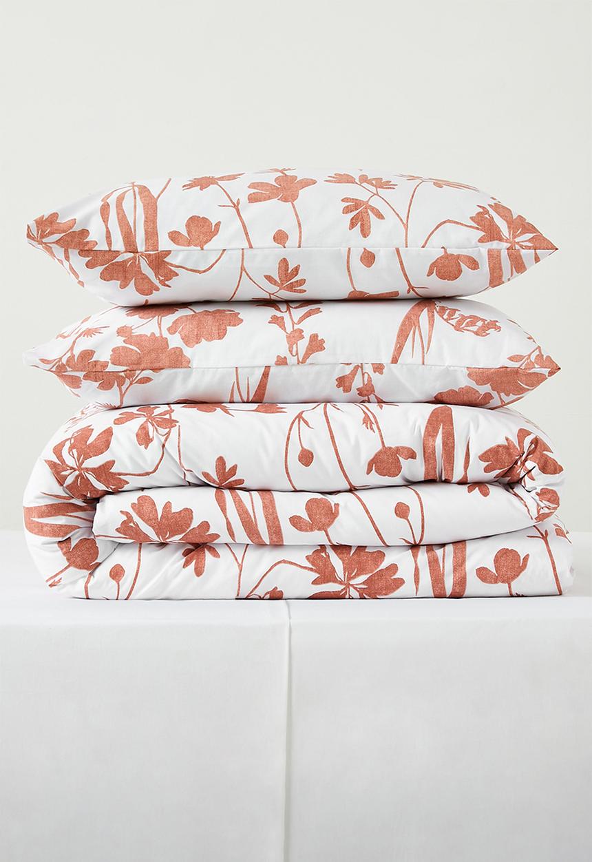 Sixth Floor - Sienna Floral Cotton Blend Duvet Set Rust