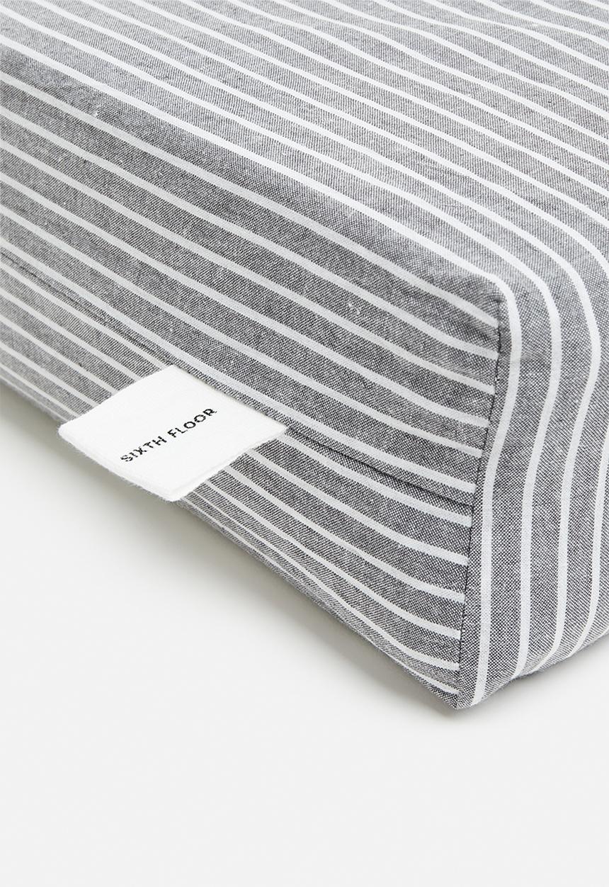 Sixth Floor - Cotton Yarn Dye Stripe  Duvet Set Grey & White