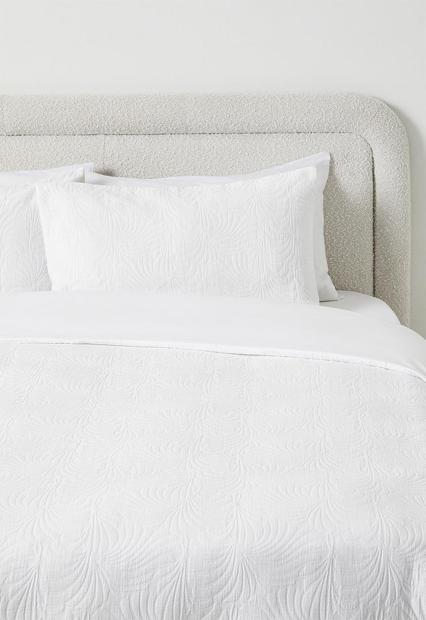 Sixth Floor - Cotton Matelasse Foliage Duvet Set - White