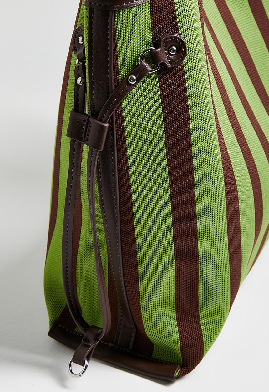Tessa Design - Esihle striped large tote bag - green