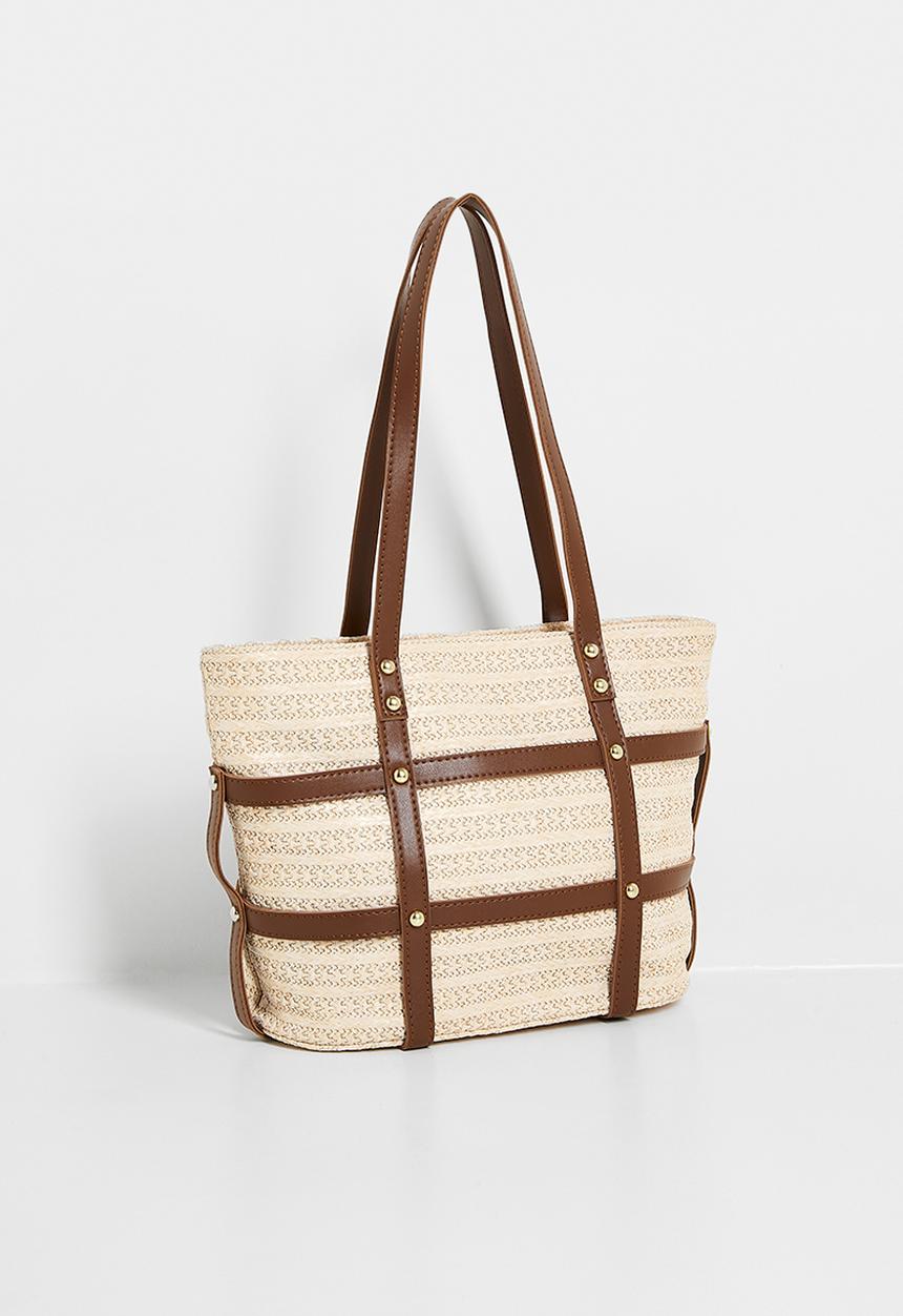 Tessa Design - Katherine weave straw shoulder bag - natural