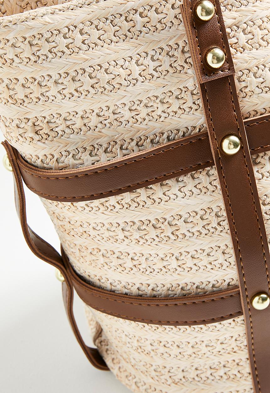 Tessa Design - Katherine weave straw shoulder bag - natural