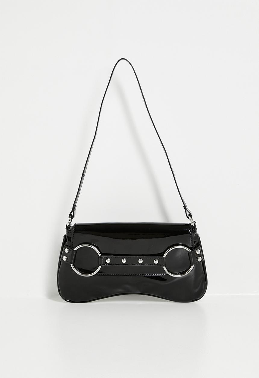 Tessa Design - Stacey shoulder bag with horsebit detail-black