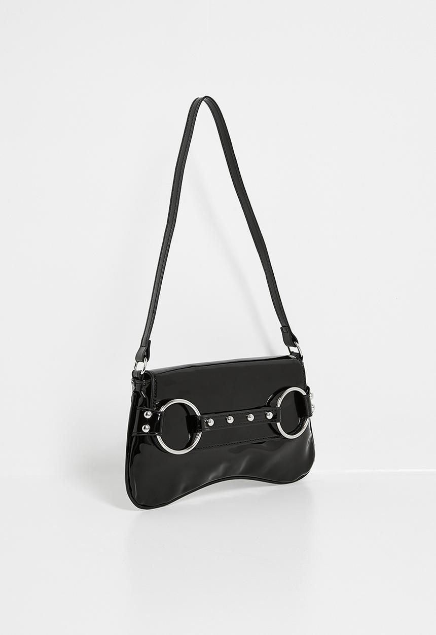 Tessa Design - Stacey shoulder bag with horsebit detail-black
