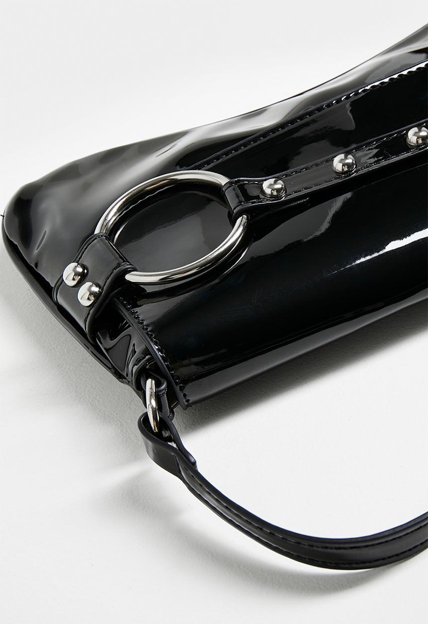 Tessa Design - Stacey shoulder bag with horsebit detail-black