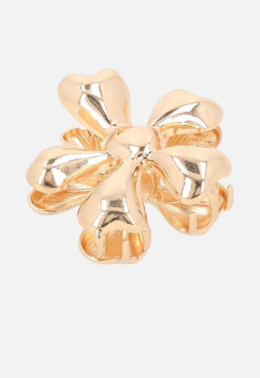 Tessa Design - Katerina shaped flower hair clip-gold