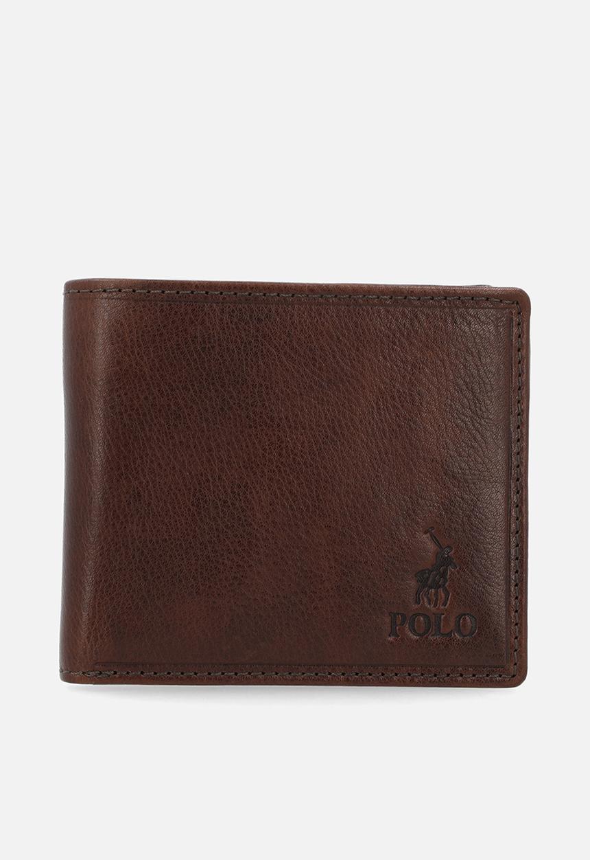 POLO - Coin Billfold With Top Card Flap - Brown