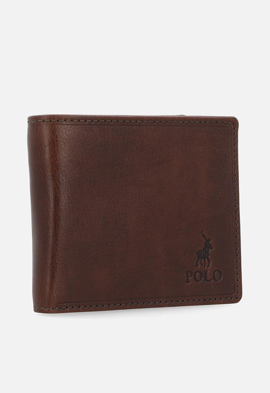 POLO - Coin Billfold With Top Card Flap - Brown