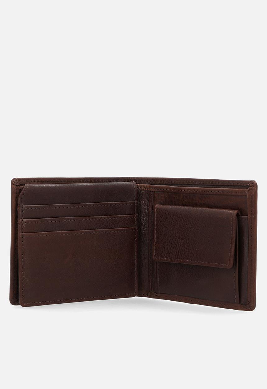 POLO - Coin Billfold With Top Card Flap - Brown