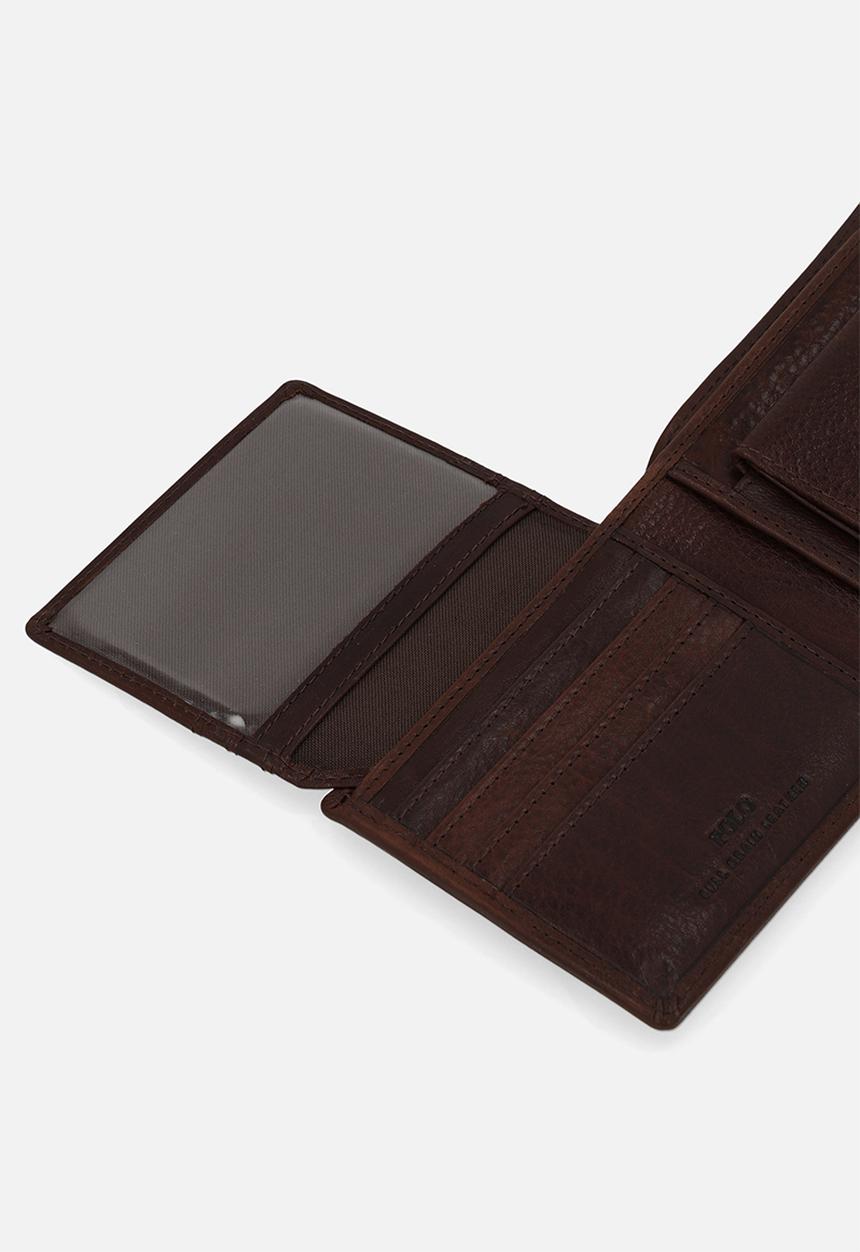 POLO - Coin Billfold With Top Card Flap - Brown