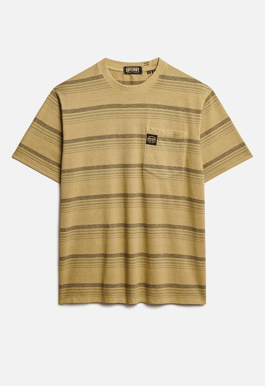 Superdry. - Contrast Stripe Pocket T-shirt - Washed Cappuccino Stripe
