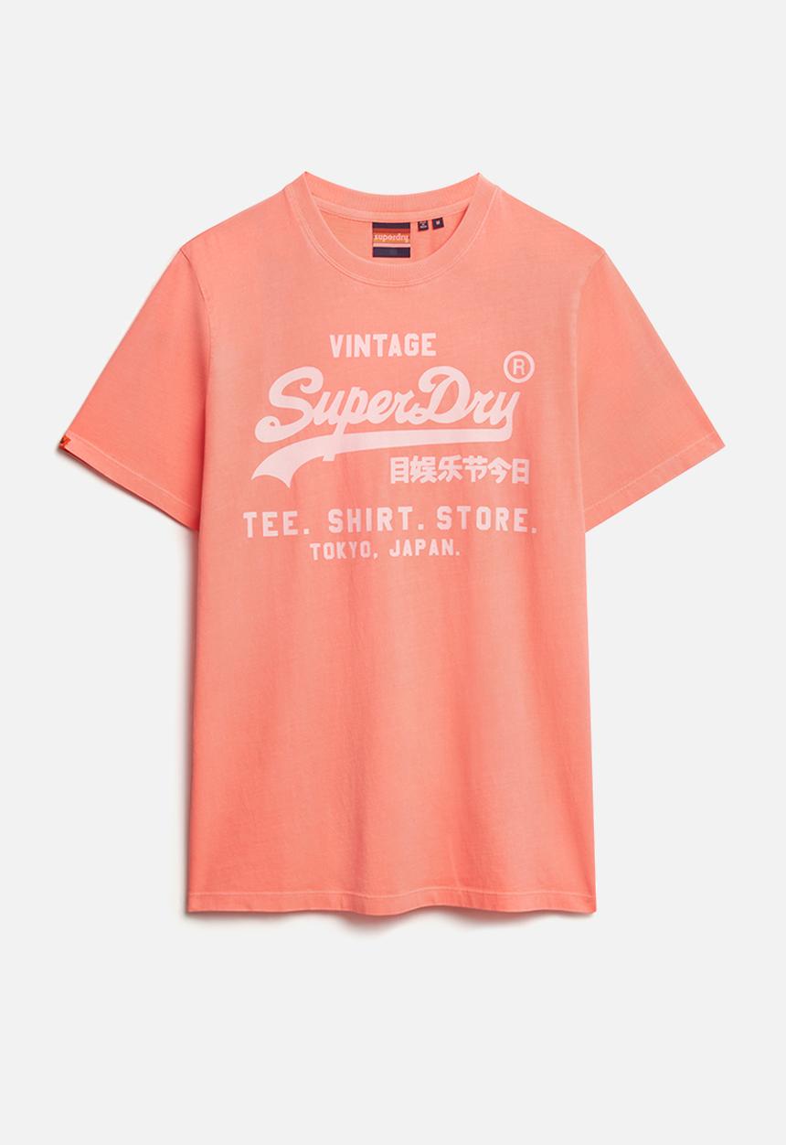 Superdry. - Vl Neon Relaxed Tee - Hyper Fire Coral