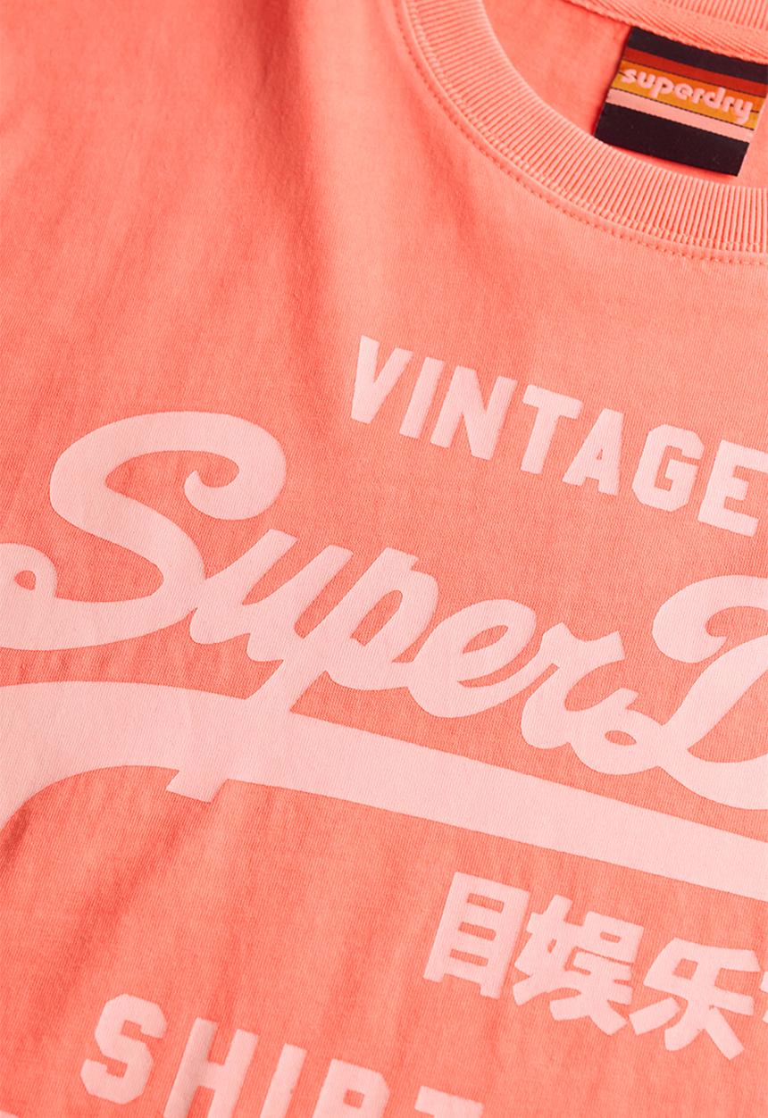 Superdry. - Vl Neon Relaxed Tee - Hyper Fire Coral