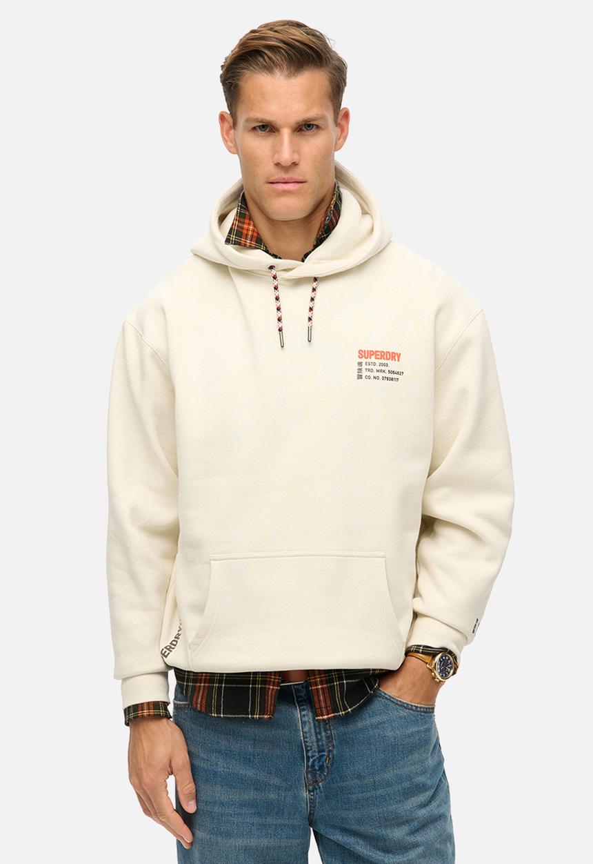 Superdry. - Utility sport logo loose hood - nordic bone grey
