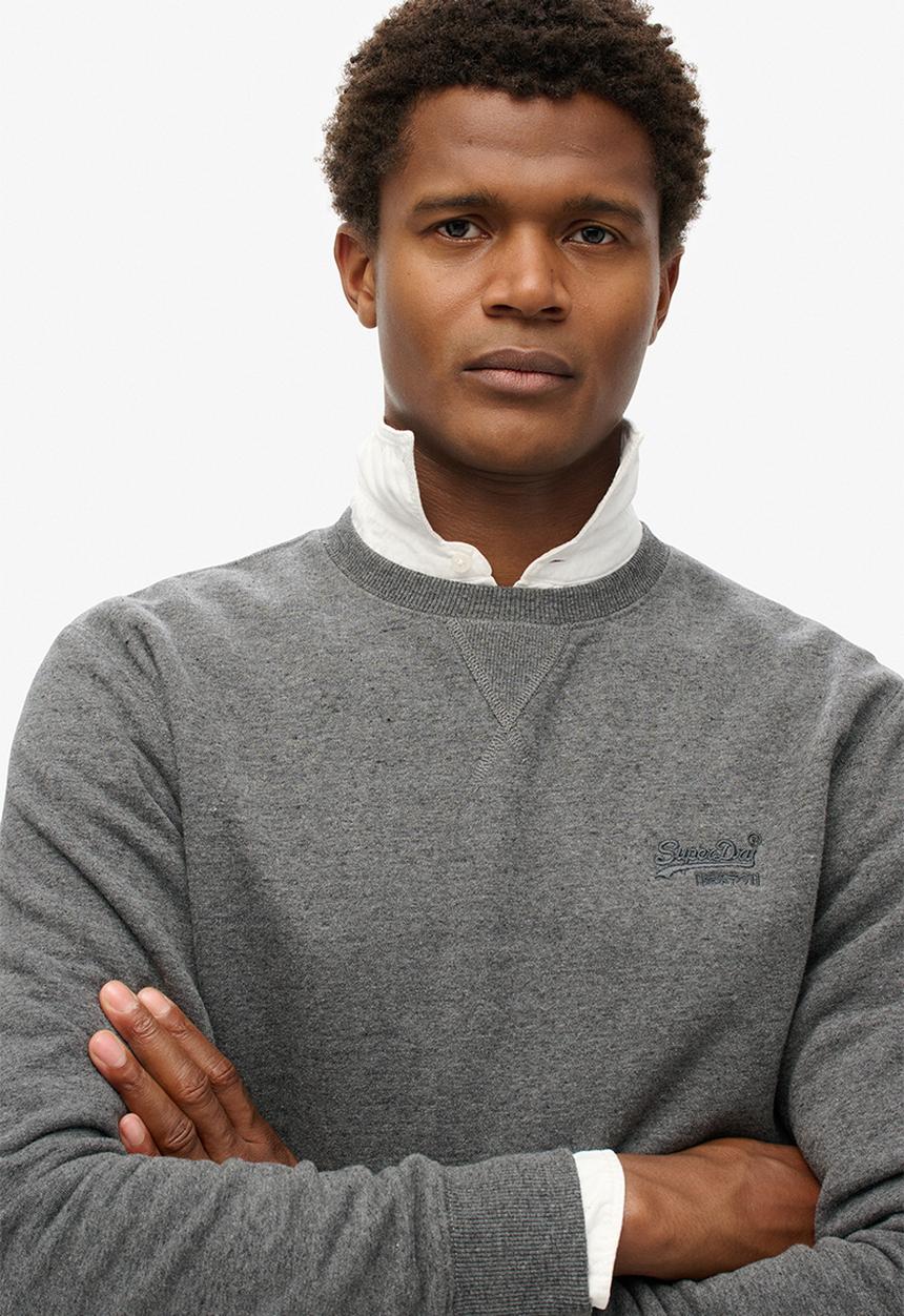 Superdry. - Essential logo crew sweatshirt - Carbon Grey Marl