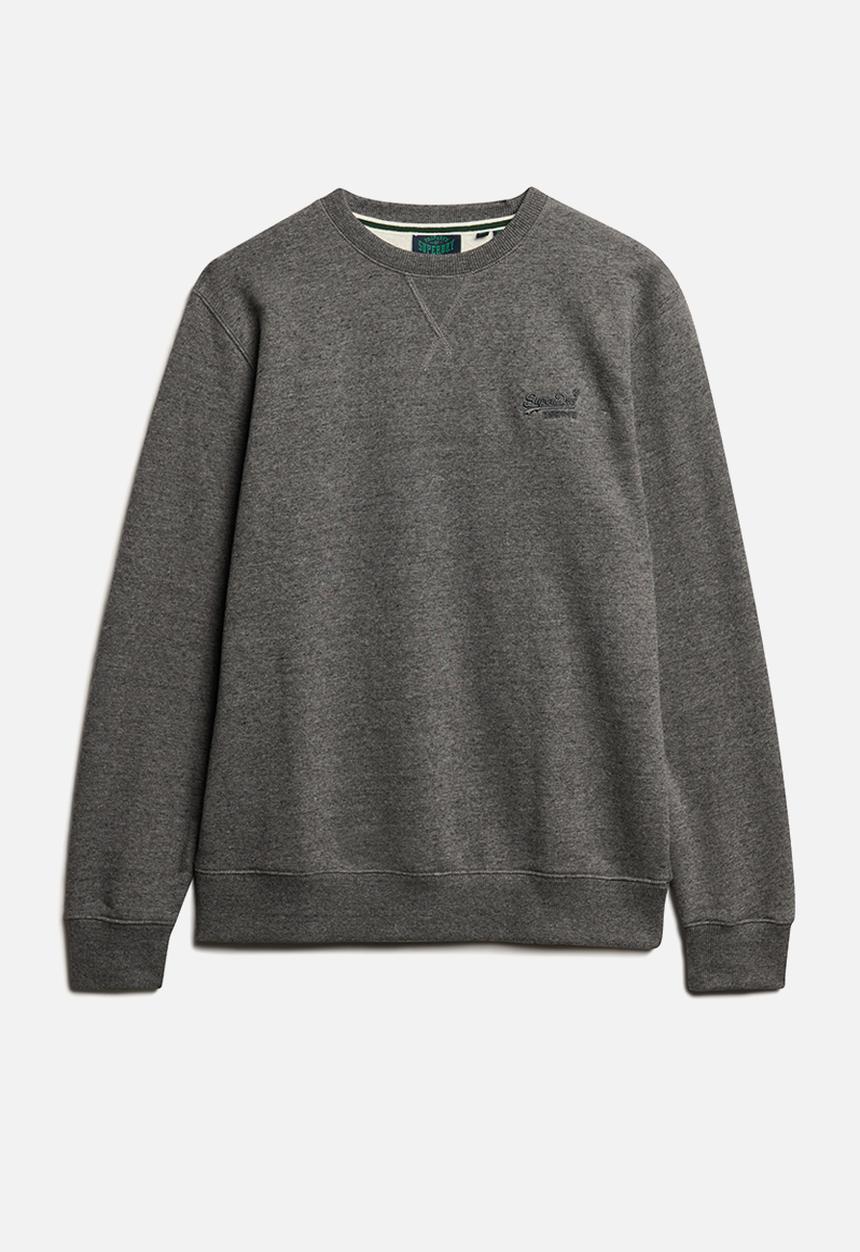 Superdry. - Essential logo crew sweatshirt - Carbon Grey Marl